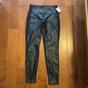 NWT Athleta Black Leather Shine Tight